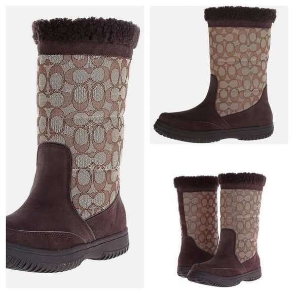 Coach Women's Sherman Signature Cold Weather Boots Size 8 B - Picture 4 of 15